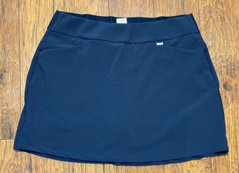 Greg Norman Play Dry Golf Skort Skirt Navy Pull-On Pockets - Women’s L